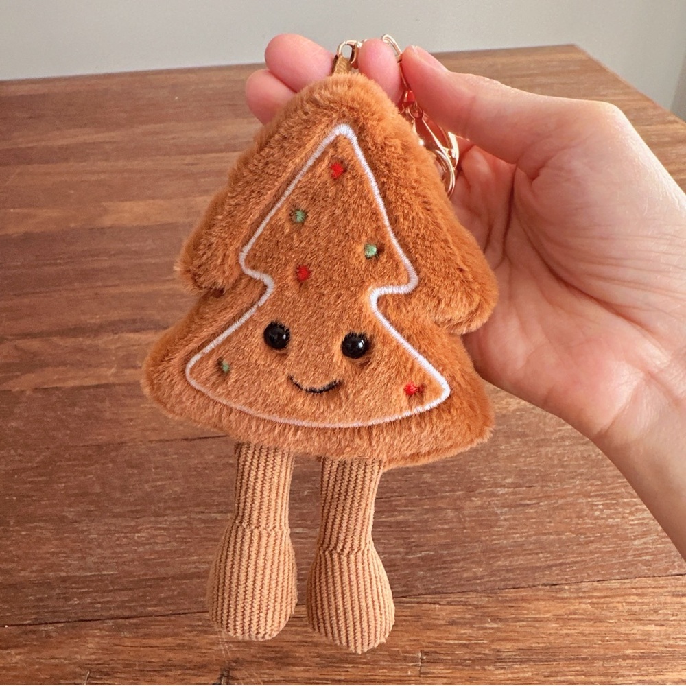 Tree Cookie Plush Keychain Brown Kawaii Cute Bag Charm Soft Mini Stuffed Toy NEW